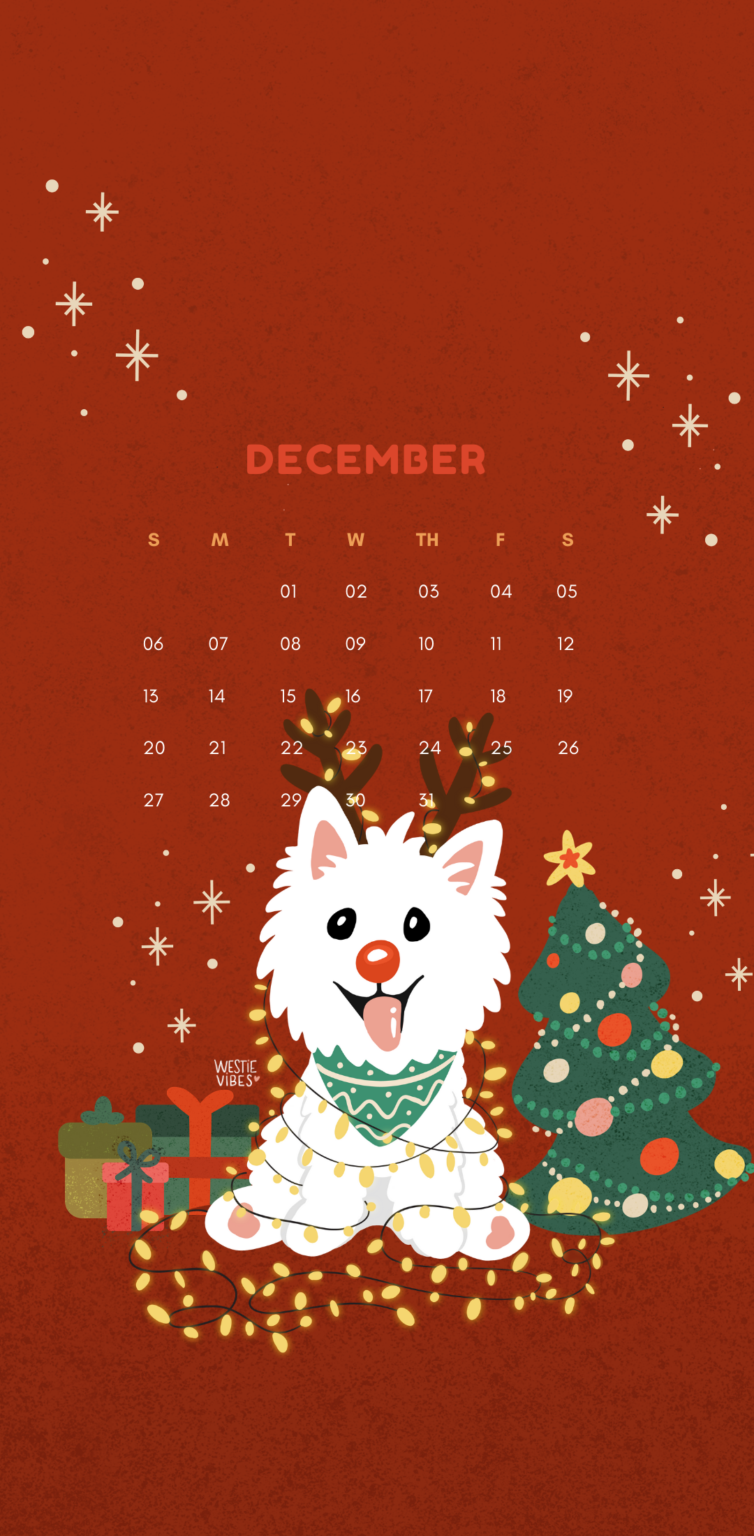 December Calendar Wallpaper Westie Vibes